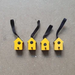 Hänge Fågelholk gul, 4-pack