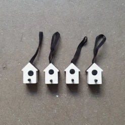 Hänge Fågelholk vit, 4-pack