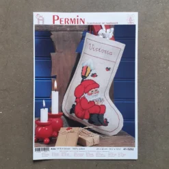 Julstrumpa Tomte & Lyckta, broderikit