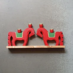 Ljusstake Parhästar, röd