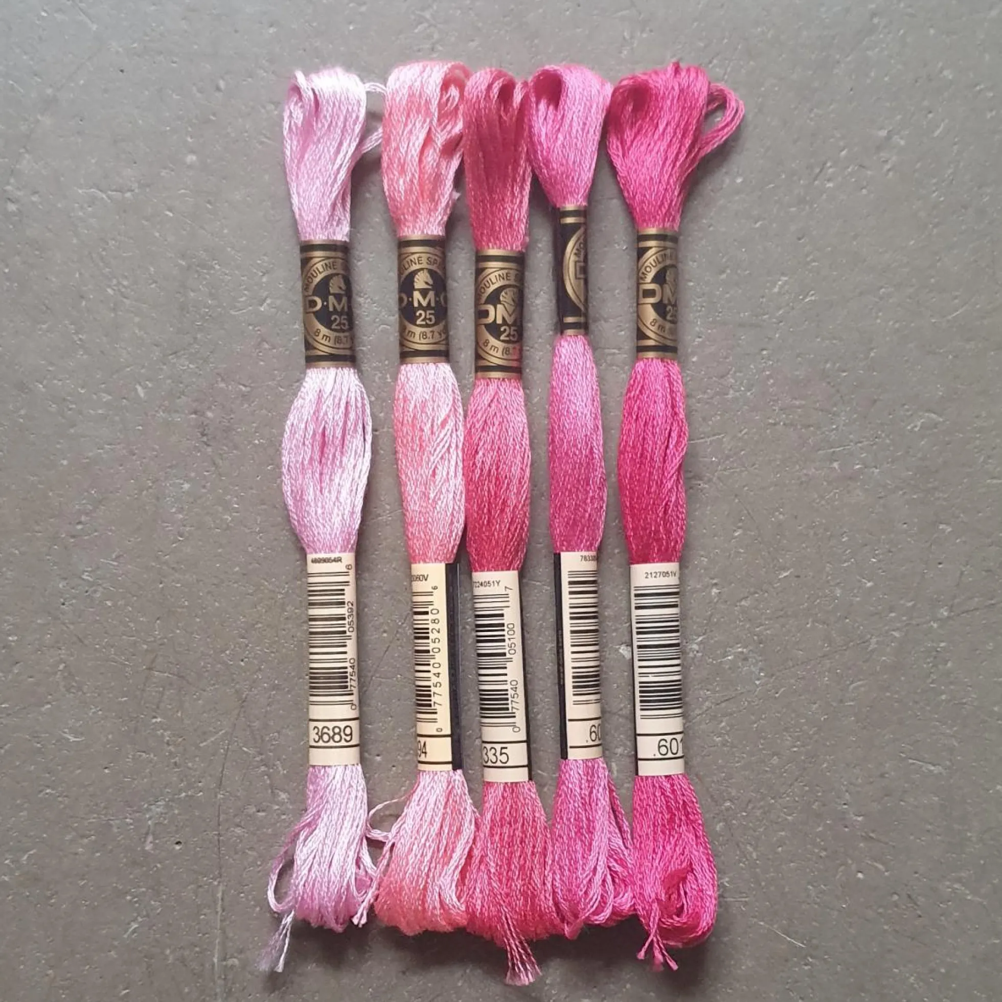 Moulinégarn rosa, 5-pack