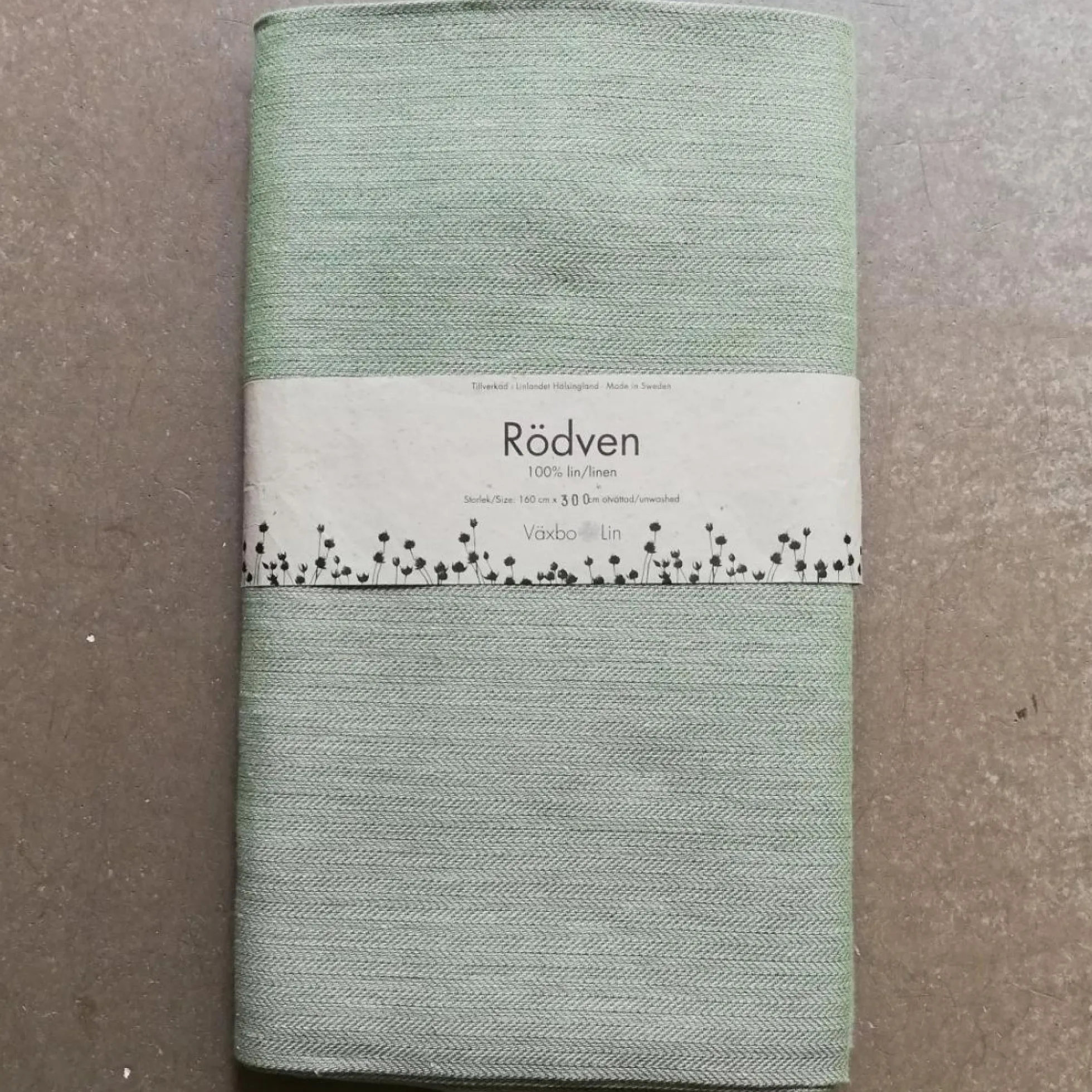 Rödven, bladgrön duk