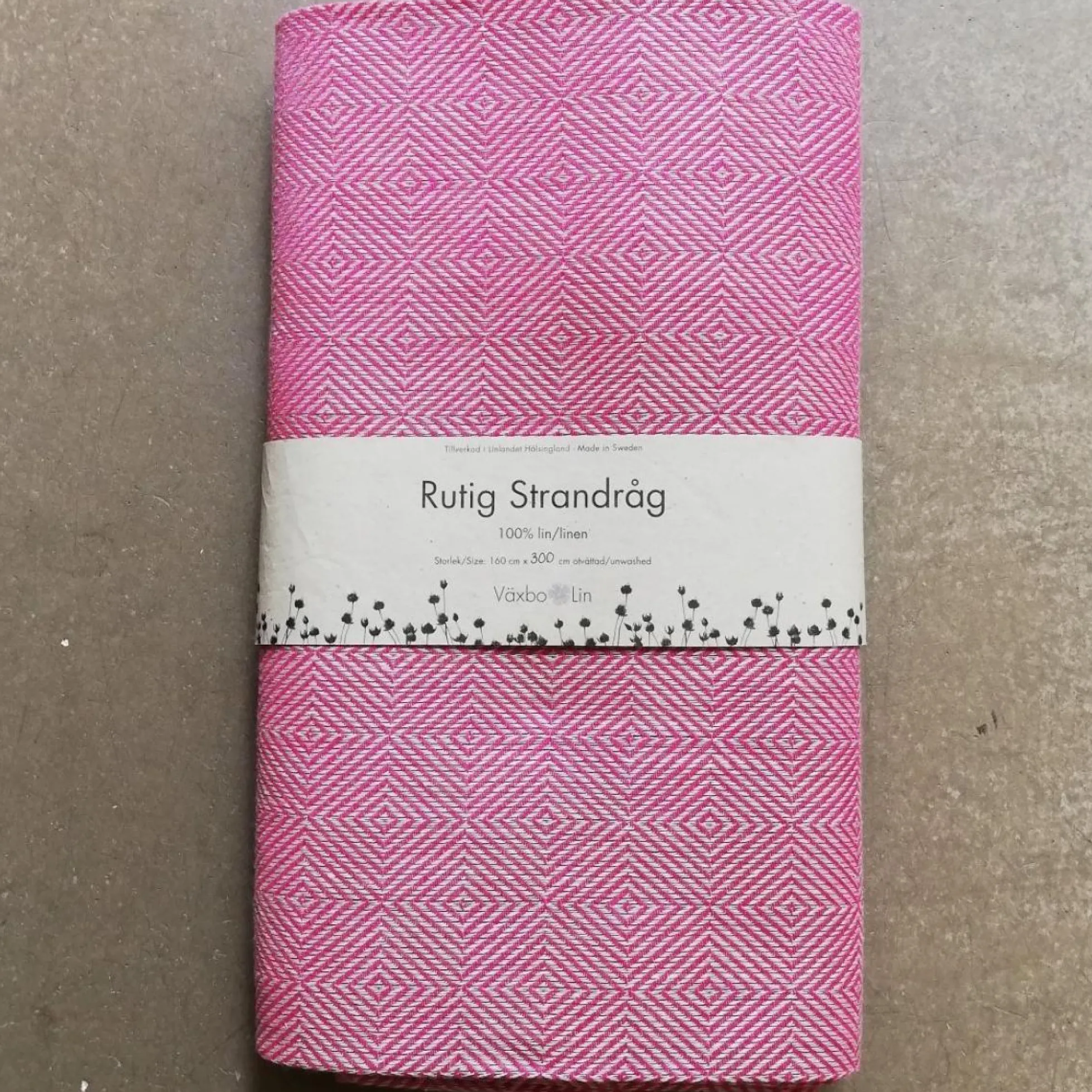 Rutig Strandråg, cerise duk