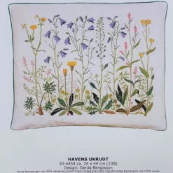 Trädgårdens ogräs, kudde, broderikit