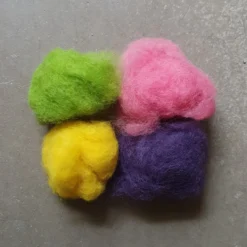 Ulltussar, grön/rosa/gul/lila